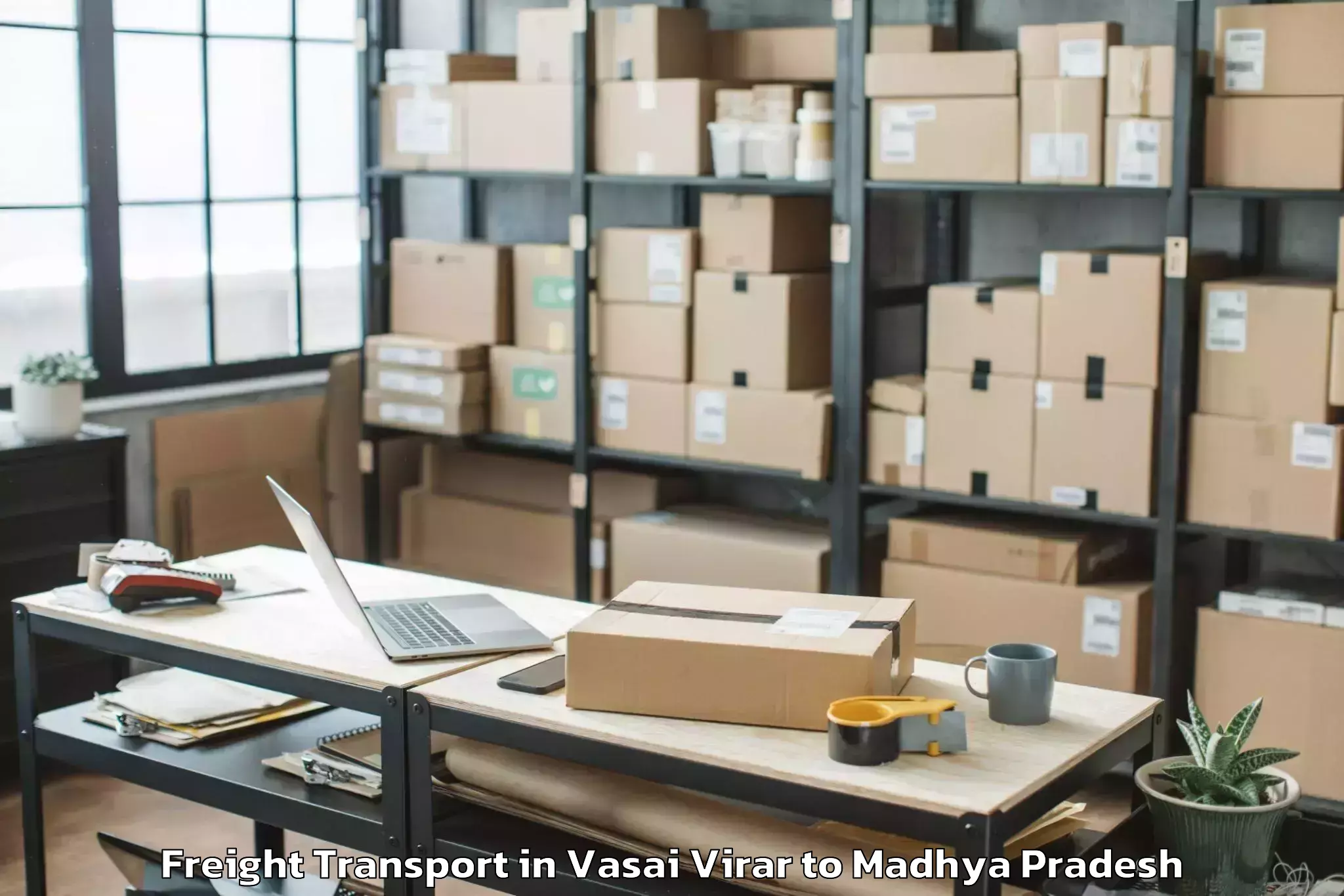 Get Vasai Virar to Ganj Basoda Freight Transport